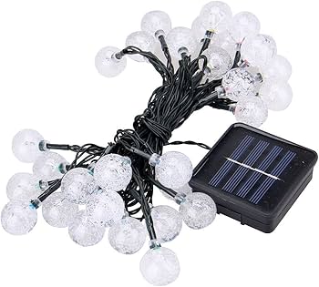 Solar Globe Fairy String Lights 6 Meter 30 LED Crystal Ball Waterproof Outdoor String Lights Solar Powered Globe Fairy String Lights for Garden Yard Christmas Party