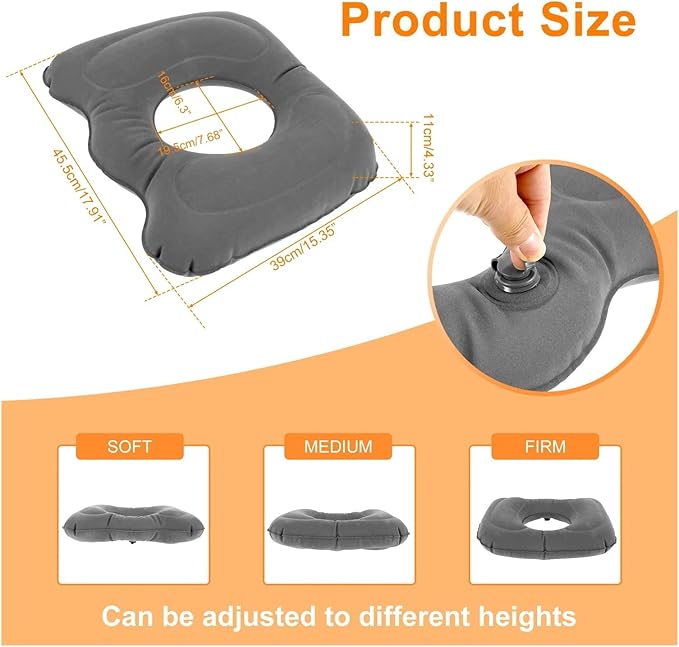 Inflatable Donut Seat Pad – Ergonomic Pressure Relief Cushion