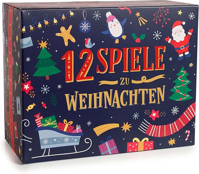 12 Spiele zu Weihnachten (12 Games of Christmas) – Family Party Game Set (German Edition)