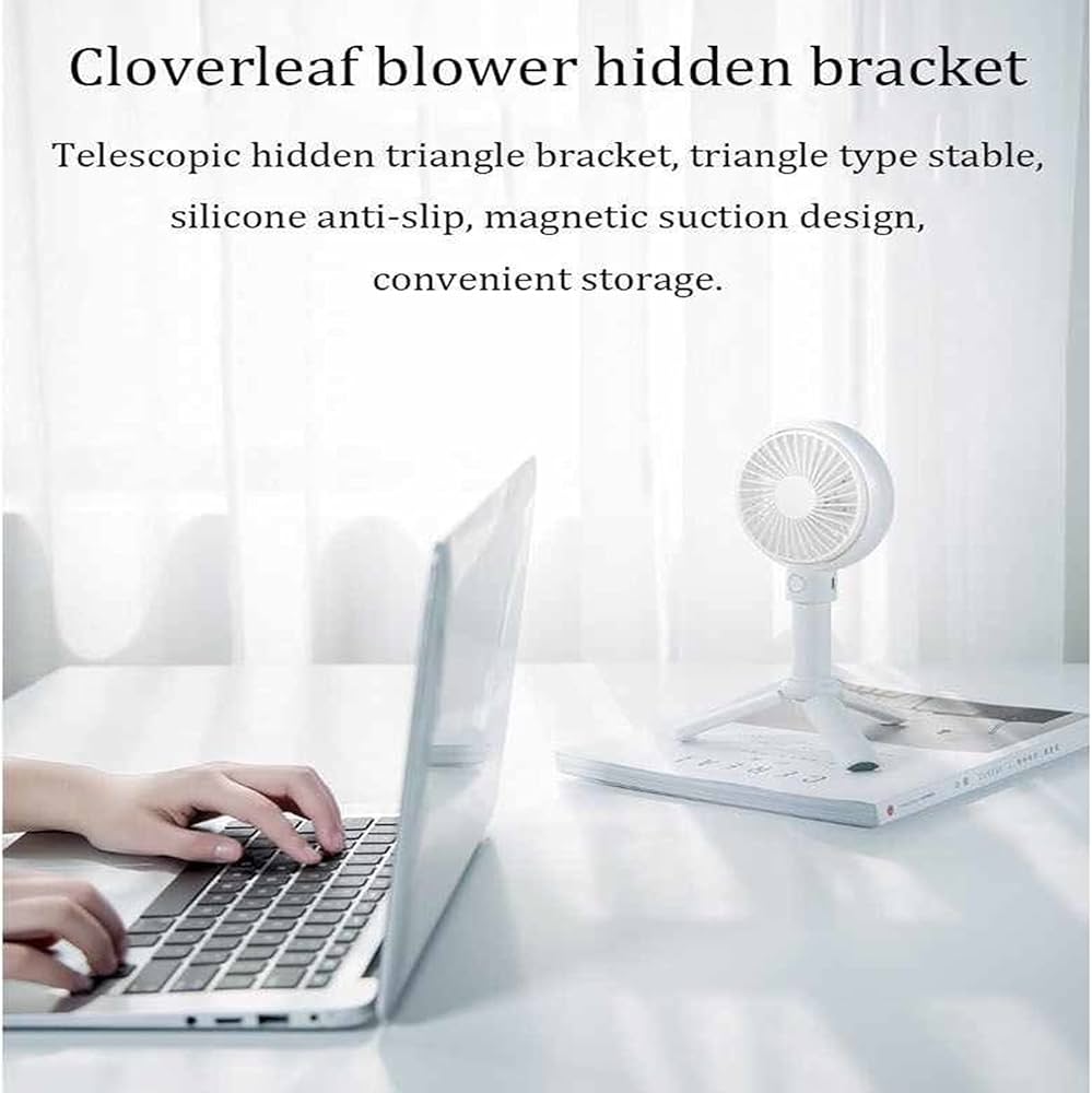 Personal Cooling Fan Tower Fan Oscillating Fan 2 In 1 Usb Handheld Desktop Mini Fan 40 Degree Rotatable 3 Speeds Creative Mobile Bracket Cooling Fan